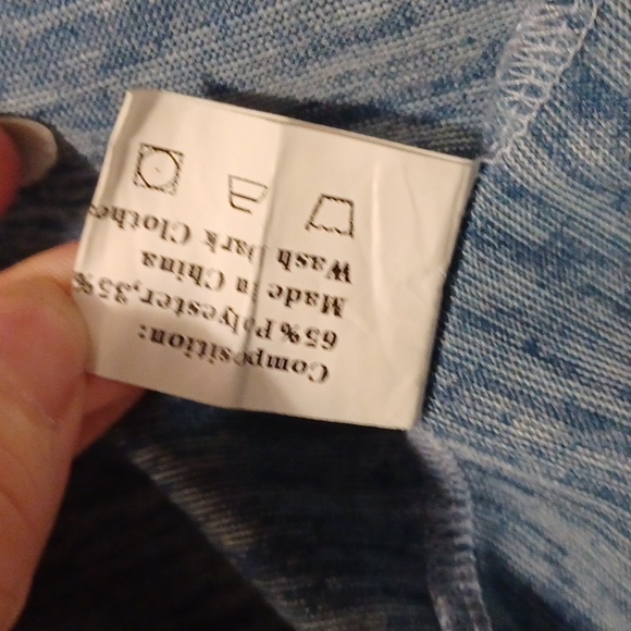 4/$60 Blue Heathered Lace Sleeves Tunic Top - Size 2X (US18) - Picture 8 of 9